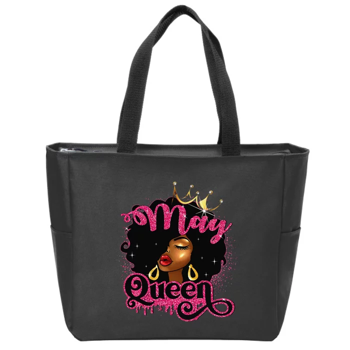 May Queen Birthday Afro African American Wo Zip Tote Bag