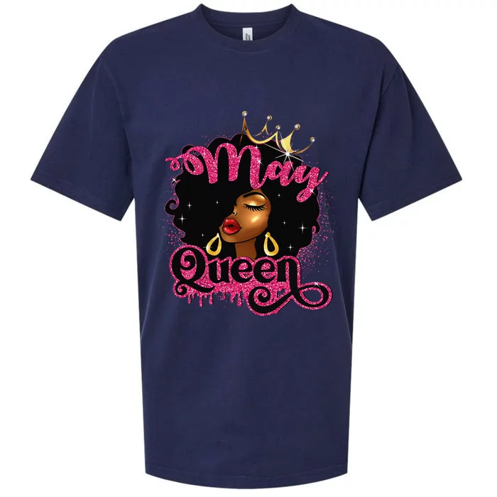 May Queen Birthday Afro African American Wo Sueded Cloud Jersey T-Shirt