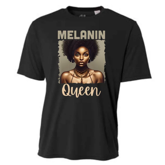 Melanin Queen Bhm African American Cooling Performance Crew T-Shirt