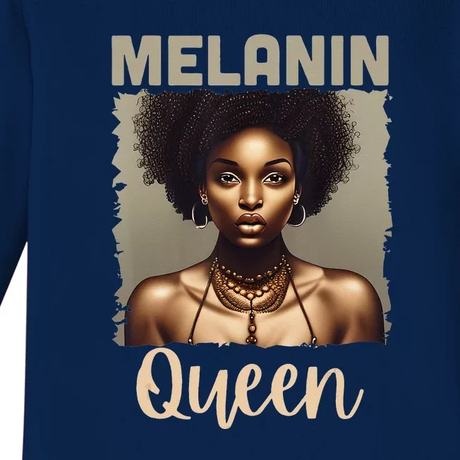 Melanin Queen Bhm African American Baby Long Sleeve Bodysuit