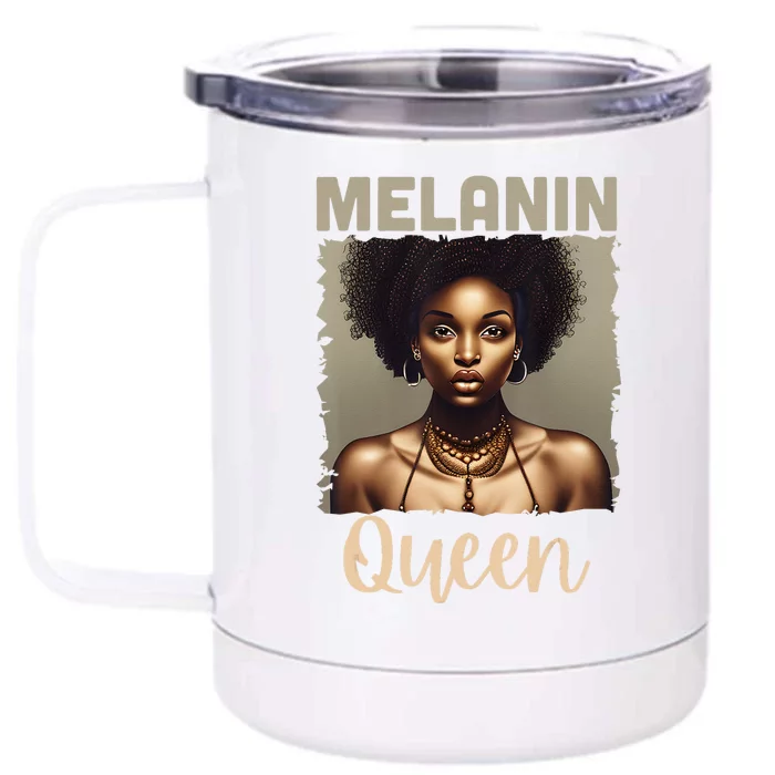 Melanin Queen Bhm African American Front & Back 12oz Stainless Steel Tumbler Cup