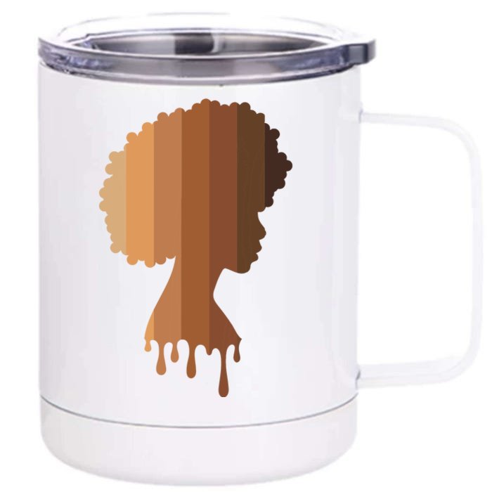 Melanin Queen Black Women Black History Month Blm Juneteenth Front & Back 12oz Stainless Steel Tumbler Cup