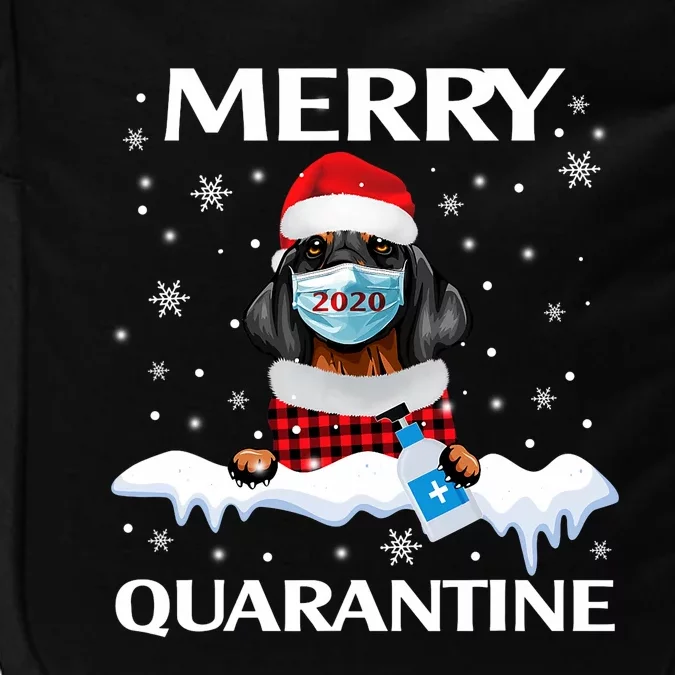 Merry Quarantine Christmas 2020 Dachshund Mask Family Gift Impact Tech Backpack