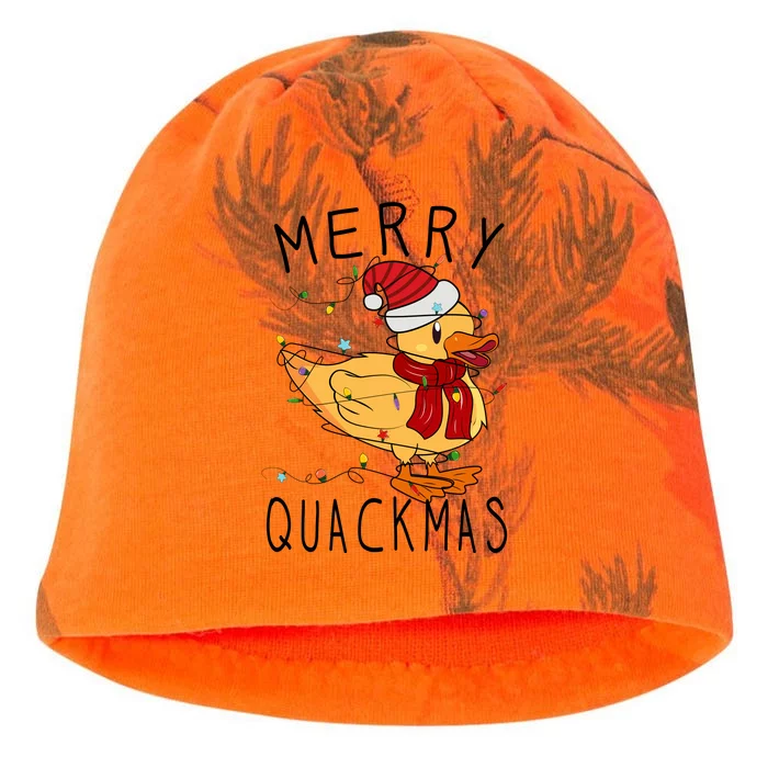 Merry Quackmas Duck Funny Christmas Lights Gift Xmas Holiday Kati - Camo Knit Beanie