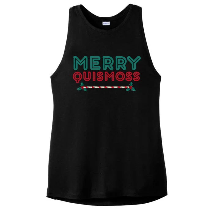 Merry Quismoss Funny Merry Christmas Meme Ladies Tri-Blend Wicking Tank