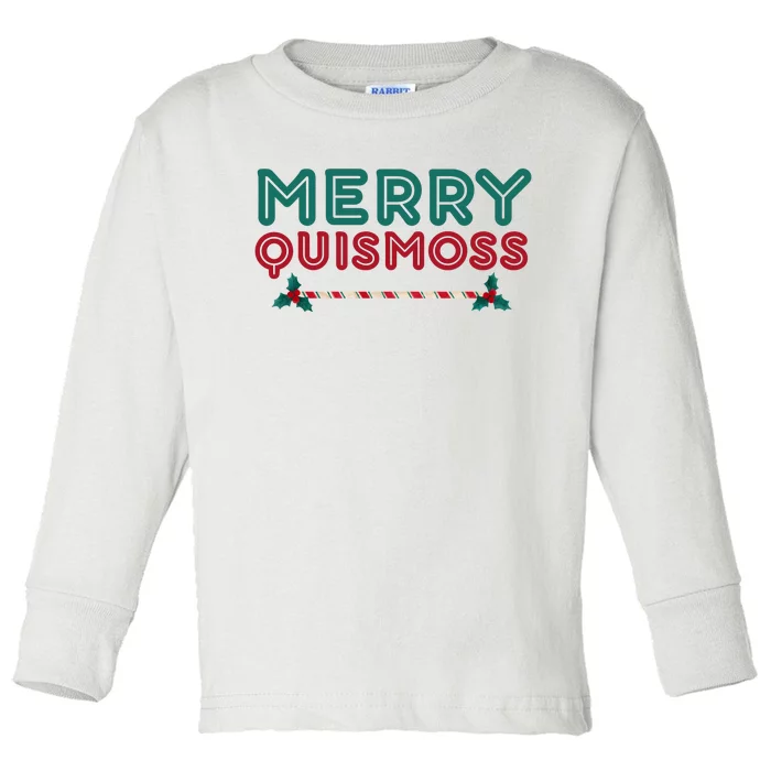 Merry Quismoss Funny Merry Christmas Meme Toddler Long Sleeve Shirt