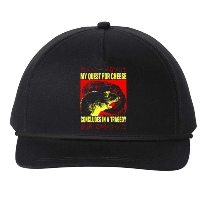 My Quest For Cheese Rat Japanese Rat Snapback Five-Panel Rope Hat