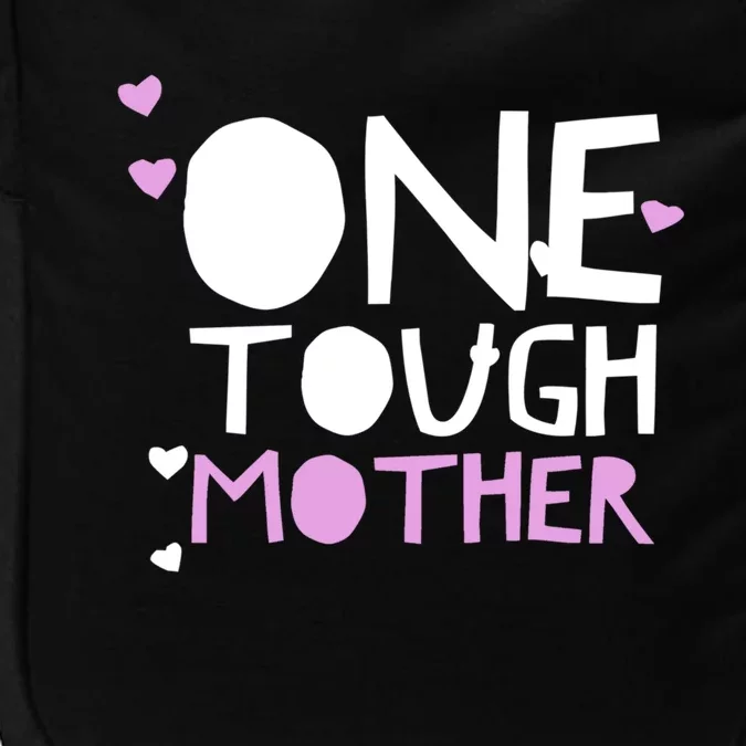 Mom Quote Funny One Tough Mother Strong Saying Hearts Pink Gift Impact Tech Backpack