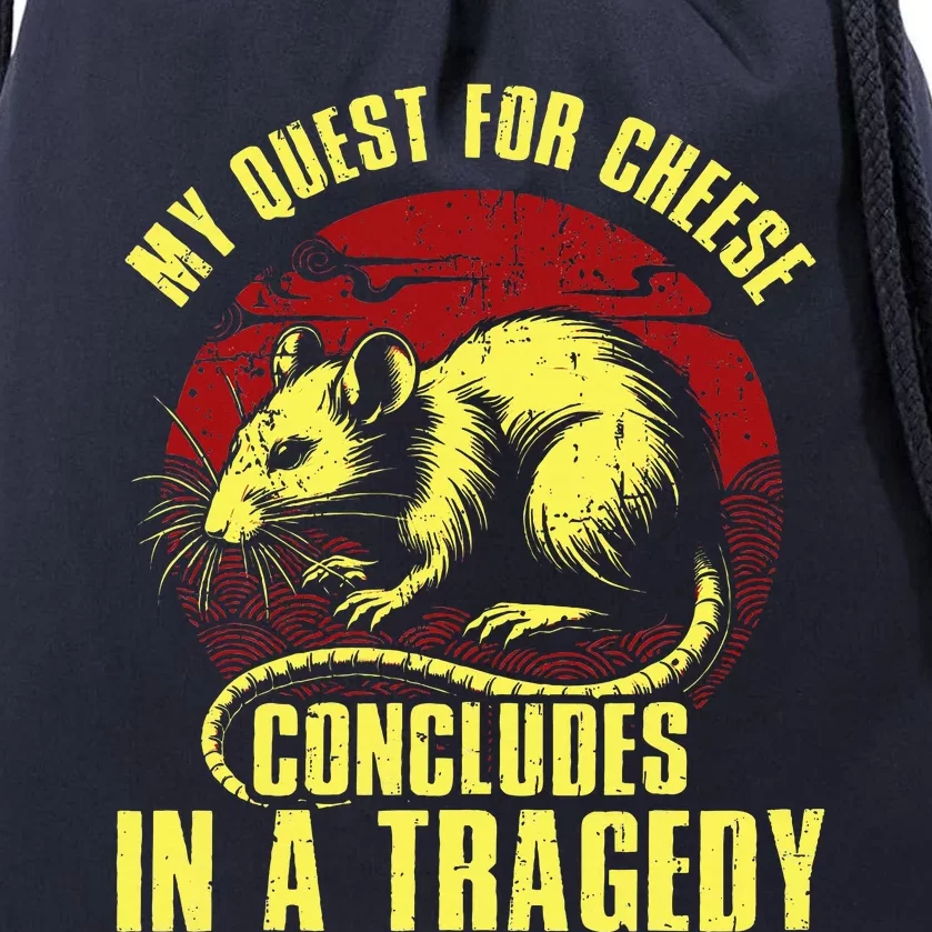 My Quest For Cheese Concludes In A Tragedy Rat Drawstring Bag