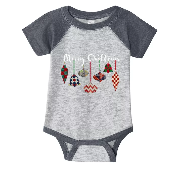 Merry Quiltmas Funny Christmas Quilt Ornament Sewing Gift Infant Baby Jersey Bodysuit