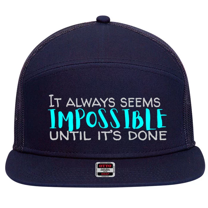 Motivational Quotes Gift 7 Panel Mesh Trucker Snapback Hat