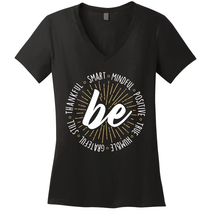 Motivational Quote Inspiration Positive Saying Life Slogan Women's V-Neck T-Shirt