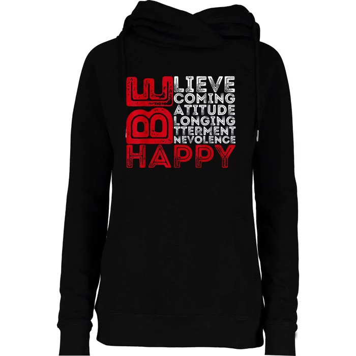 Motivational Quote Inspiration Positive Saying Life Slogan Womens Funnel Neck Pullover Hood