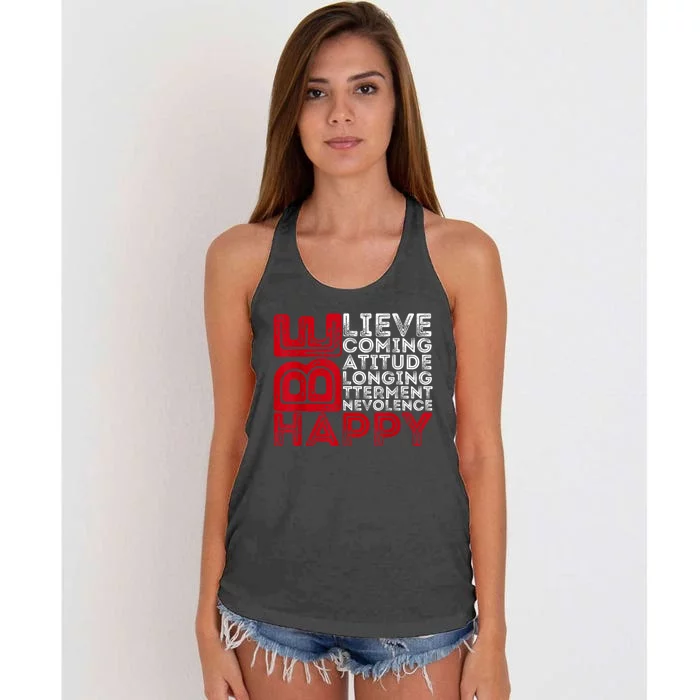 Motivational Quote Inspiration Positive Saying Life Slogan Women's Knotted Racerback Tank