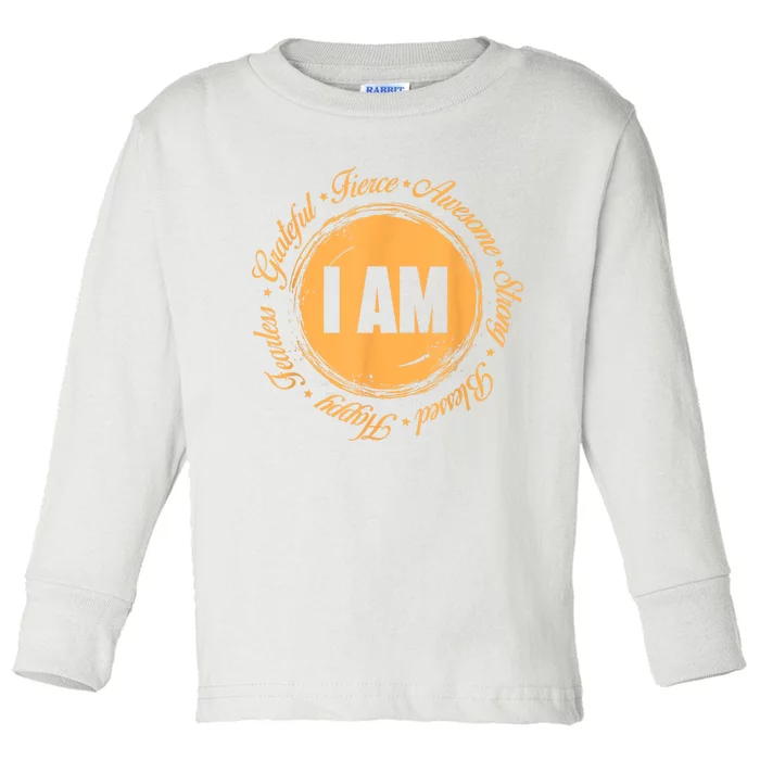 Motivational Quote Inspiration Positive Saying Life Slogan Toddler Long Sleeve Shirt