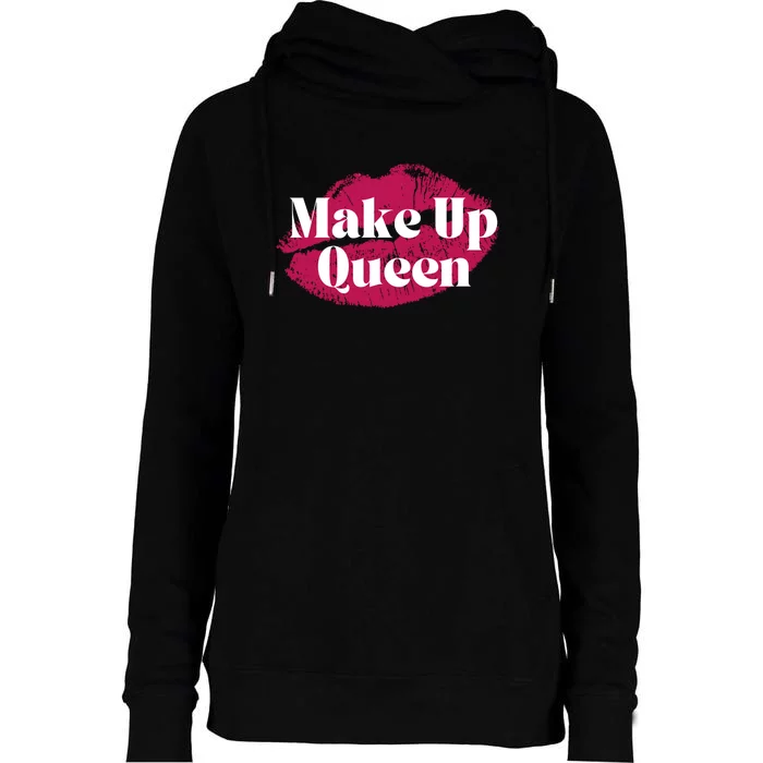 Makeup Queen Lipstick Womens Funnel Neck Pullover Hood