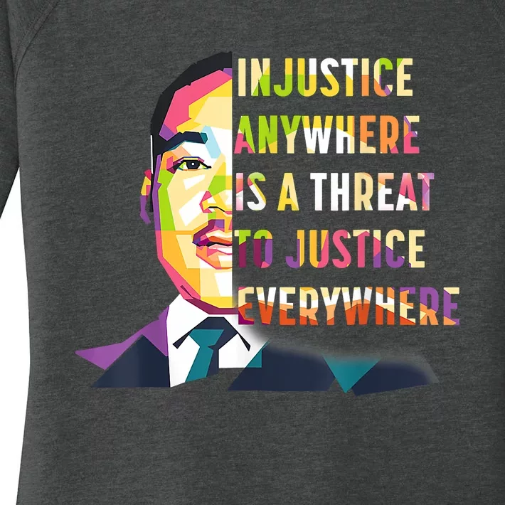 MLK Quote | Martin Luther King Jr Day | Black History Month Women's Perfect Tri Tunic Long Sleeve Shirt