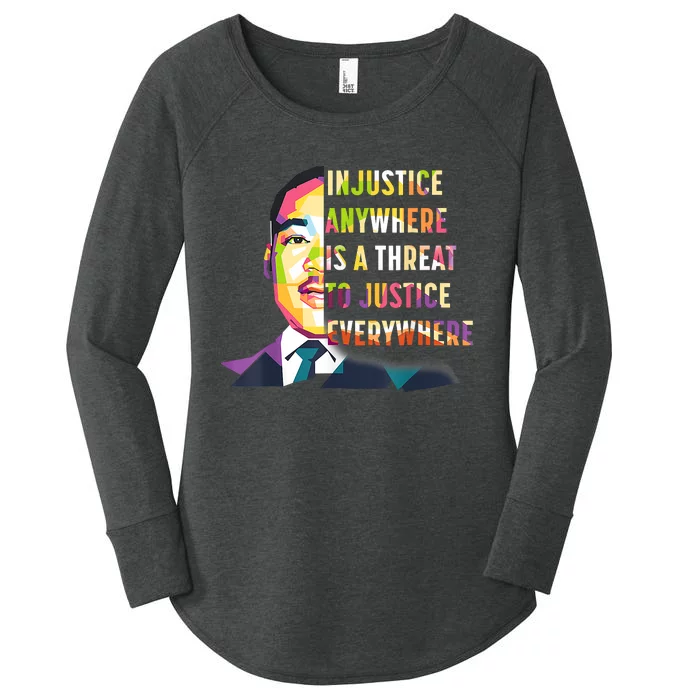 MLK Quote | Martin Luther King Jr Day | Black History Month Women's Perfect Tri Tunic Long Sleeve Shirt