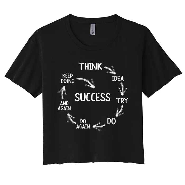 Motivational Quote Motivation Success Inspiration Mindset Women's Crop Top Tee