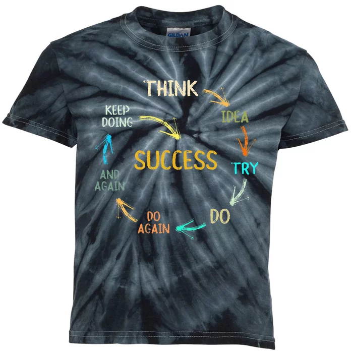 Motivational Quote Motivation Success Inspiration Mindset Kids Tie-Dye T-Shirt