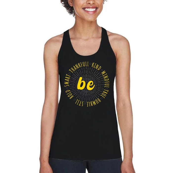 Motivational Quote Positive Saying Life Slogan VarsityGold Women's Racerback Tank