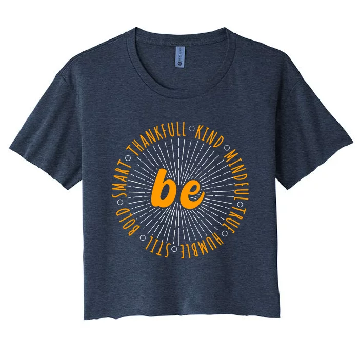 Motivational Quote Positive Saying Life Slogan Orange Women's Crop Top Tee