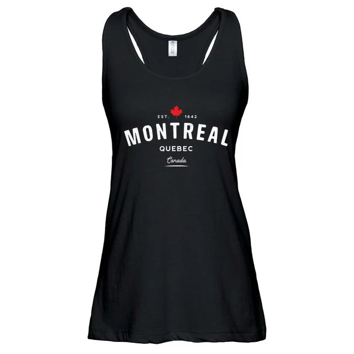 Montreal Quebec QC Vintage Retro Canada Maple Leaf Ladies Essential Flowy Tank