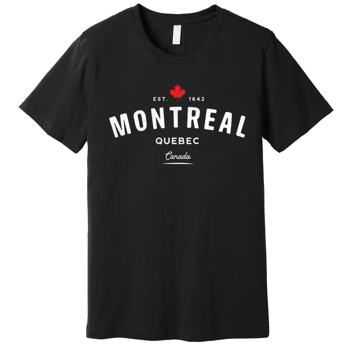 Montreal Quebec QC Vintage Retro Canada Maple Leaf Premium T-Shirt