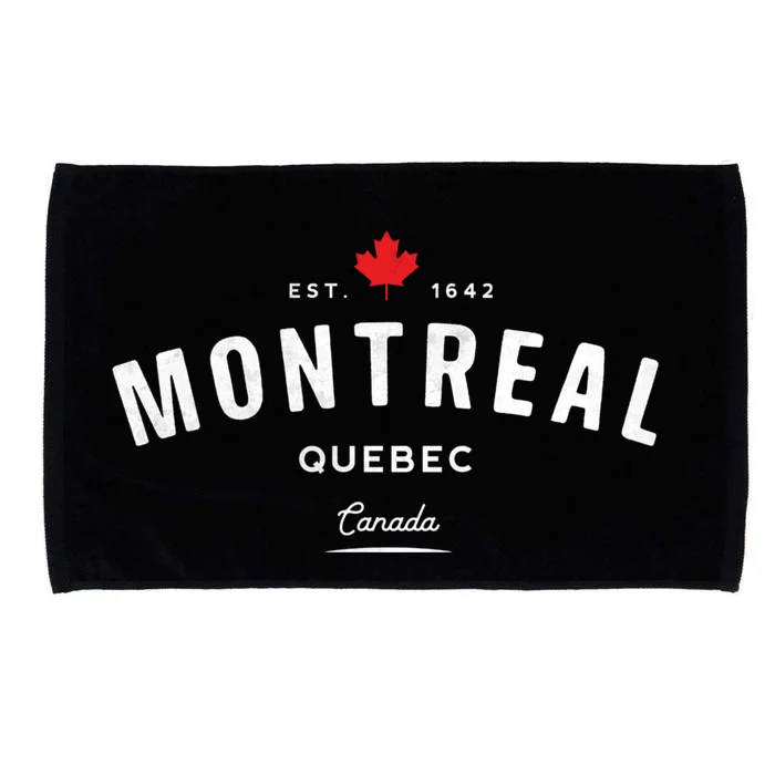 Montreal Quebec QC Vintage Retro Canada Maple Leaf Microfiber Hand Towel