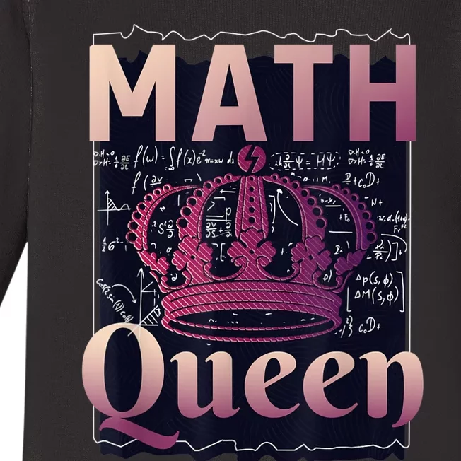 Math Queen School University Algebra Funny Mathematics Baby Long Sleeve Bodysuit