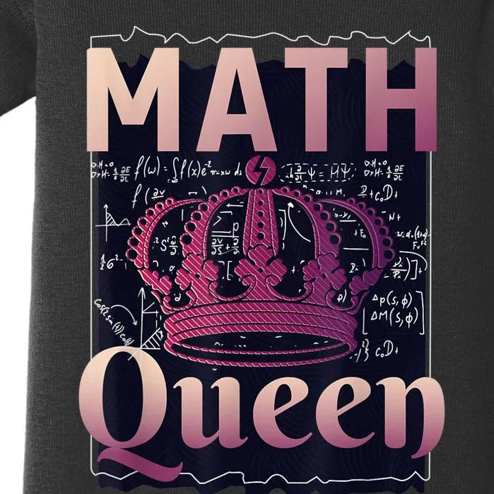 Math Queen School University Algebra Funny Mathematics Baby Bodysuit