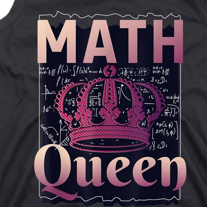 Math Queen School University Algebra Funny Mathematics Tank Top