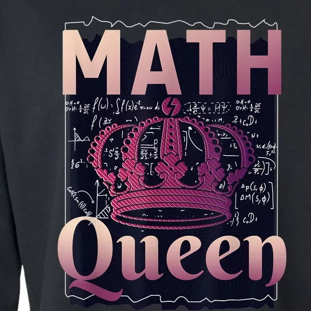 Math Queen School University Algebra Funny Mathematics Cropped Pullover Crew