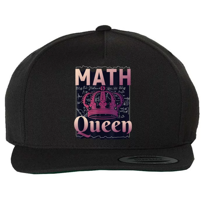 Math Queen School University Algebra Funny Mathematics Wool Snapback Cap