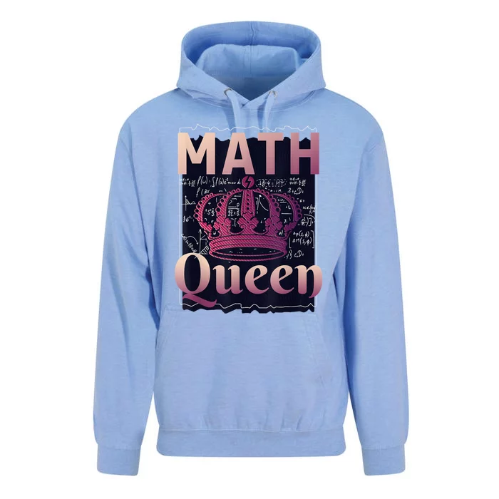 Math Queen School University Algebra Funny Mathematics Unisex Surf Hoodie