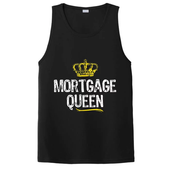 Mortgage Queen Women Broker Funny Cool Cute Gift Performance Tank