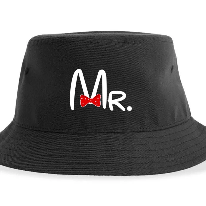 Mr. Bow Tie Cute Matching Couples Sustainable Bucket Hat