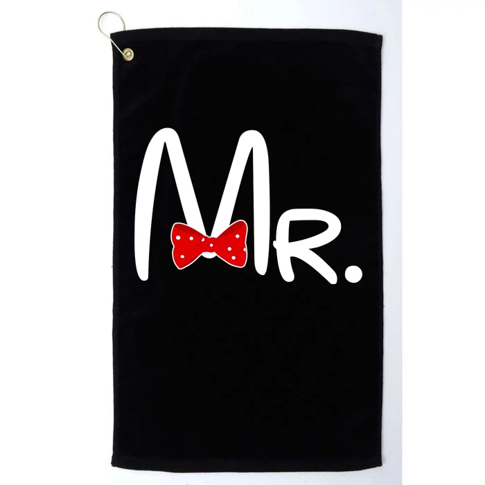 Mr. Bow Tie Cute Matching Couples Platinum Collection Golf Towel