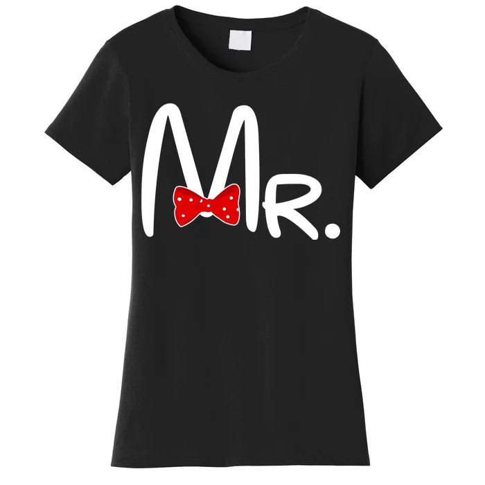 Mr. Bow Tie Cute Matching Couples Women's T-Shirt