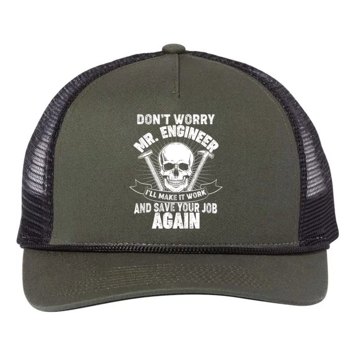 Mr Engineer I'll Make It Work And Save Your Job Retro Rope Trucker Hat Cap