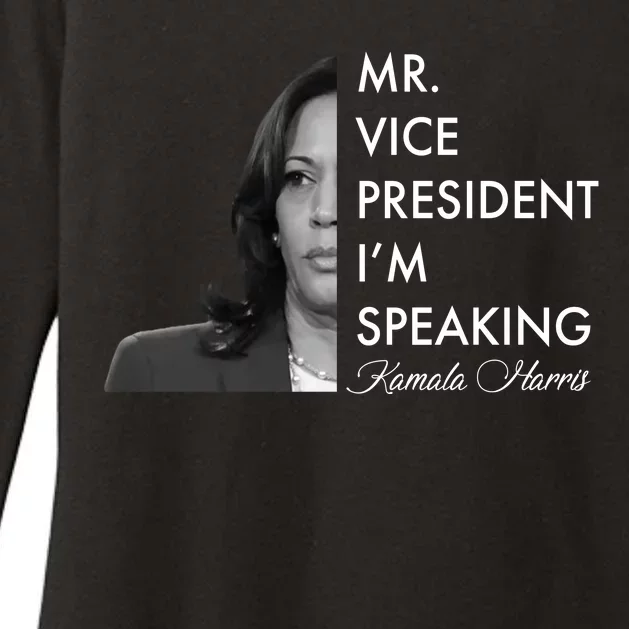 Mr Vice President I'm Speaking Kamala Harris Portrait Womens CVC Long Sleeve Shirt