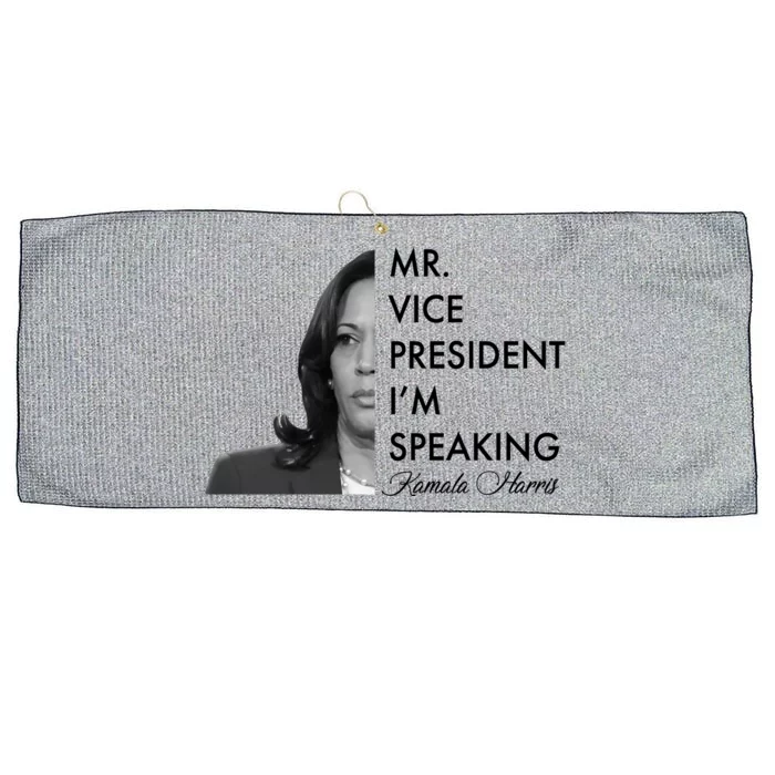 Mr Vice President I'm Speaking Kamala Harris Portrait Large Microfiber Waffle Golf Towel