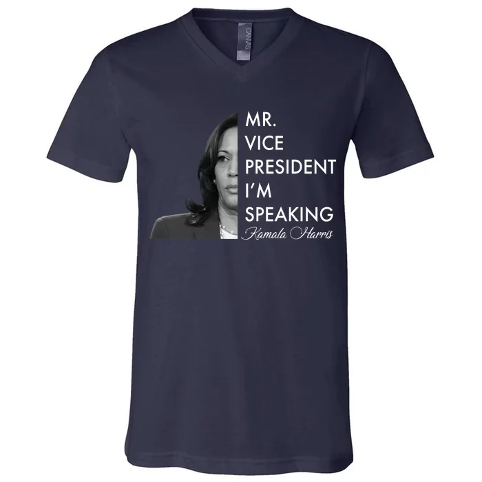 Mr Vice President I'm Speaking Kamala Harris Portrait V-Neck T-Shirt