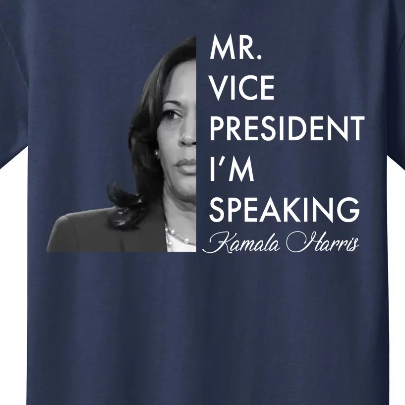 Mr Vice President I'm Speaking Kamala Harris Portrait Kids T-Shirt