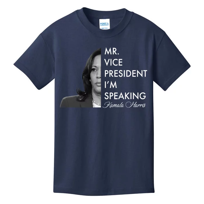 Mr Vice President I'm Speaking Kamala Harris Portrait Kids T-Shirt