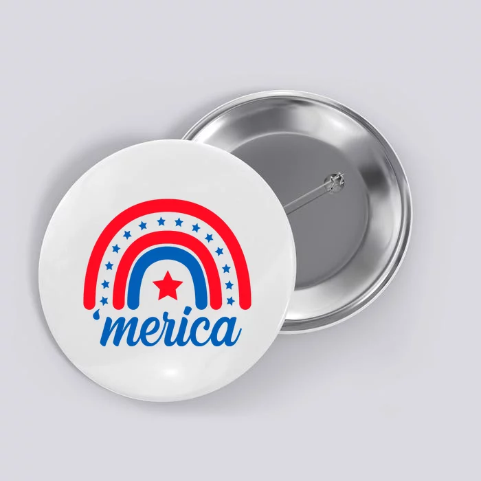 Merica Rainbow 4th Of July Celebration Button