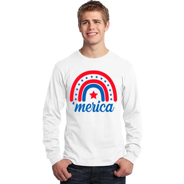 Merica Rainbow 4th Of July Celebration Tall Long Sleeve T-Shirt