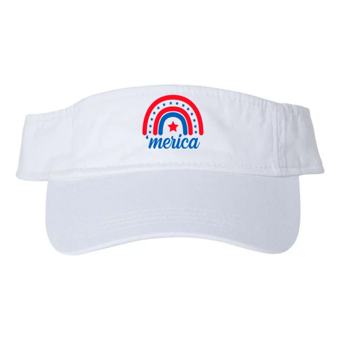 Merica Rainbow 4th Of July Celebration Valucap Bio-Washed Visor