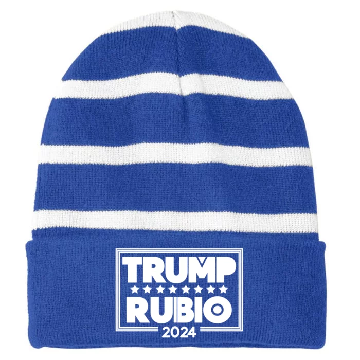 Marco Rubio And Donald Trump Election 2024 Gift Striped Beanie with Solid Band