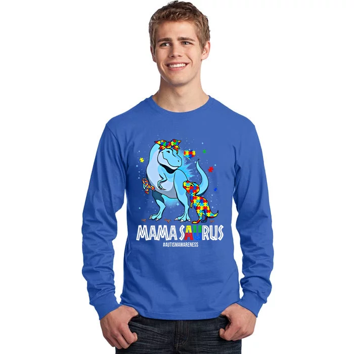 Mamasaurus Rex Autism Awareness Autistic MotherS Day Funny Gift Tall Long Sleeve T-Shirt